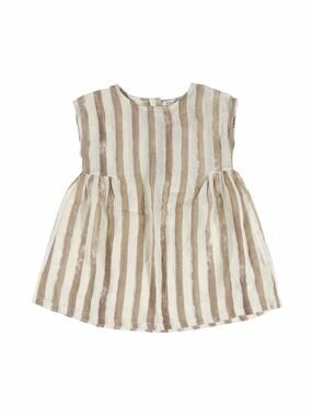 NEW Play Up Striped Woven Dress Khaki Cream 24 months